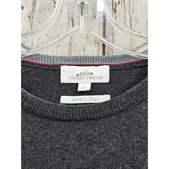 Toscano Firenze 100% Merino Wool Sweater Crewneck Pullover Gray EUC Men's XXL - Picture 2 of 6